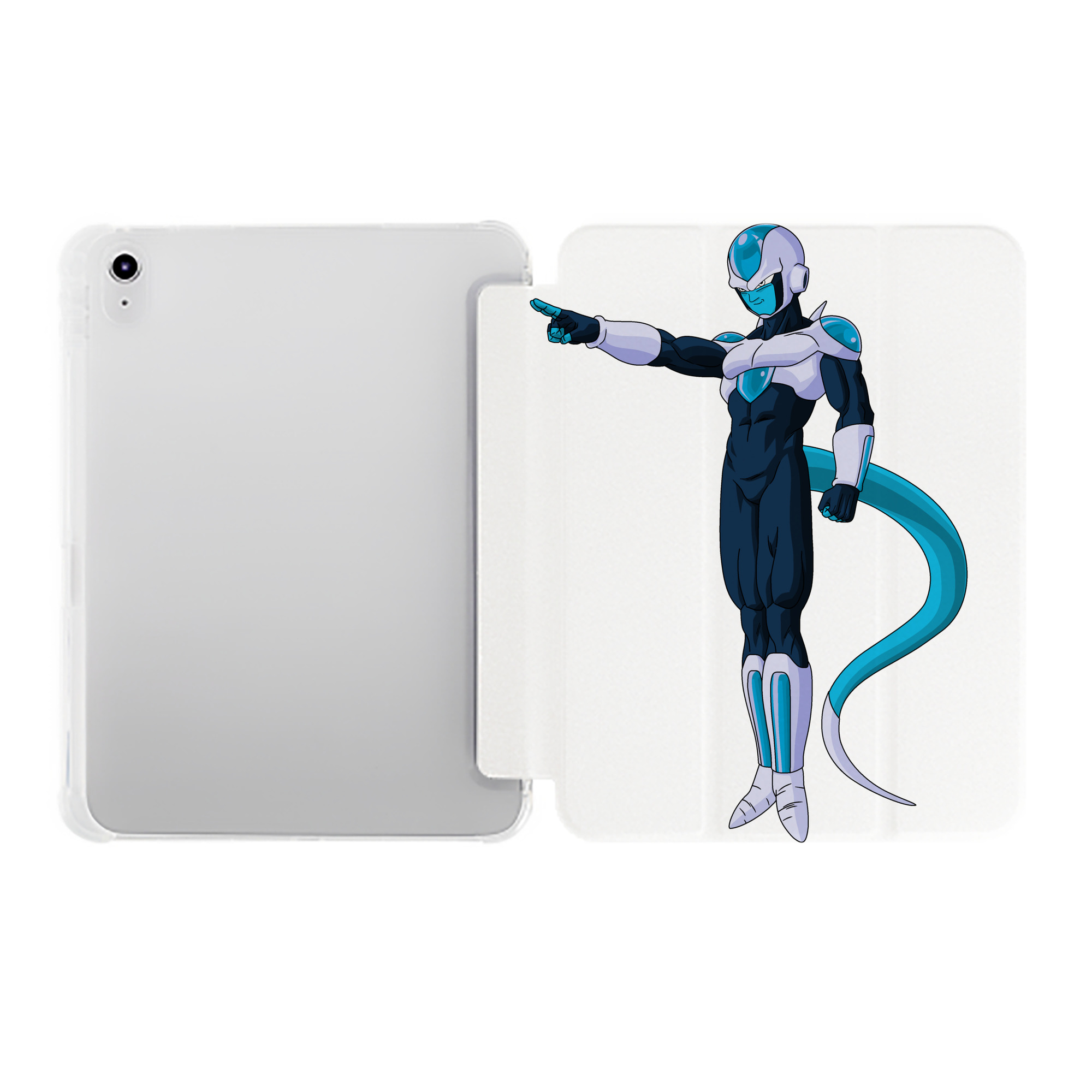 （画像用） ドラゴンボール フリーザ DRAGON BALL Frieza IPad ケース ペン収納付き 三つ折りスタンド PUレザー×シリコン 対応機種9.5/10.5/10.9インチ